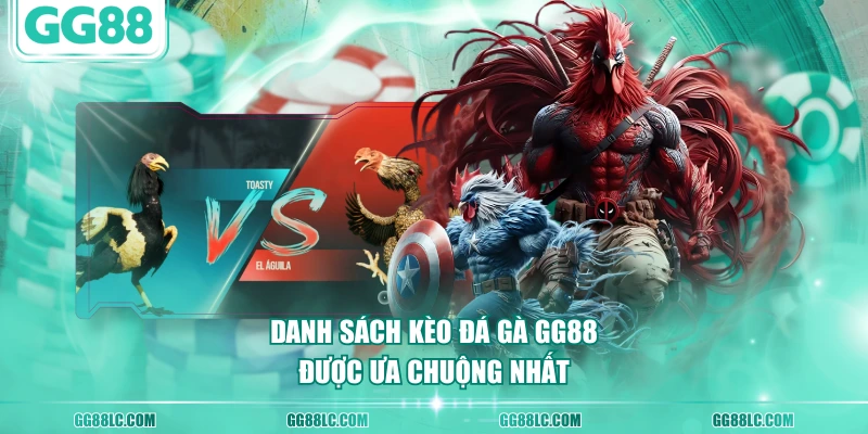 Danh sách kèo đá gà GG88 được ưa chuộng nhất