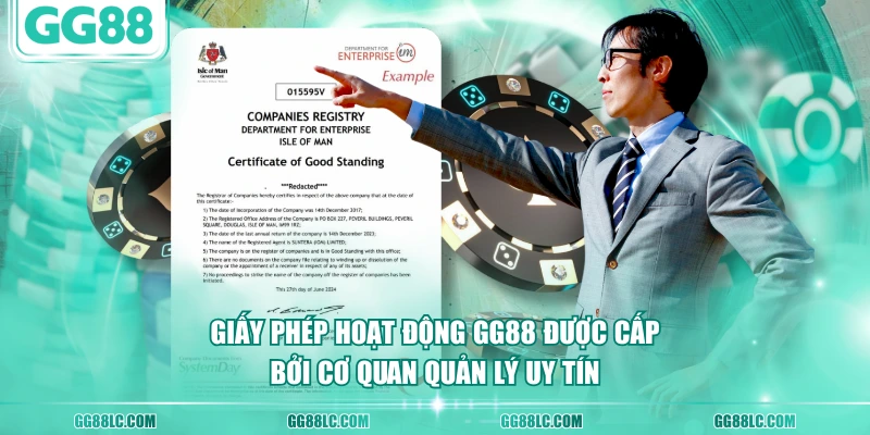 Giấy phép hoạt động GG88 được cấp bởi cơ quan quản lý uy tín